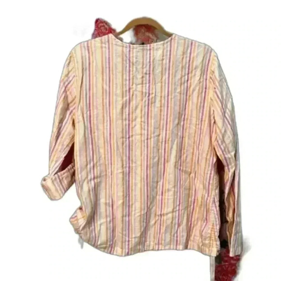 Vintage Gap Boho Pastel Striped Shirt‎ Women's Size XL - Picture 2 of 5